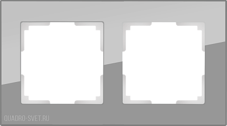 Рамка на 2 поста (серый,стекло) Werkel WL01-Frame-02