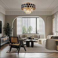 Потолочная хрустальная люстра Arte Milano 375009/3+2/20/380 GD