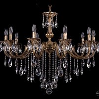 Литая подвесная люстра с хрусталем Bohemia IVELE Crystal 1702/10/335/B/FP