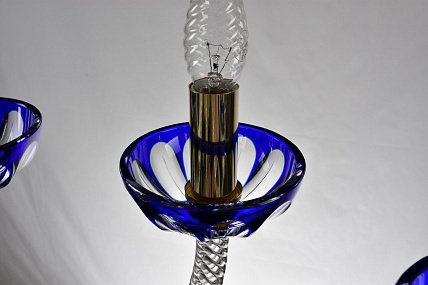 Хрустальная подвесная люстра Bohemia IVELE Crystal 1309/5/165 Ni Cl/Clear-Blue/H-1H