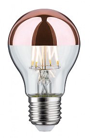 Светодиодная лампа Paulmann с зеркально-медным верхом 28671 Стандартная форма Теплый белый 6,5 Вт E27