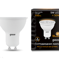 Лампа LED Gauss Софитная 5 Вт GU10 2700K 220В 101506105