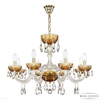 Хрустальная подвесная люстра Bohemia IVELE Crystal 5417/8/240 G Amber/M-1F