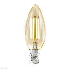 Лампа светодиодная филаментная C37, 4W (E14), 2200K, 220lm, янтарь EGLO LM_LED_E14 11557