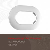 Рамка из поликарбоната для двойной розетки 502.08-double.silver Arte Milano