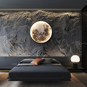 Настенный светильник с изображением поверхности Луны Lampatron COSMOS MOON L 90см