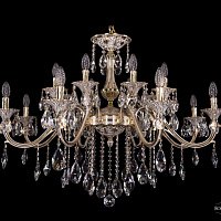 Литая подвесная люстра с хрусталем Bohemia IVELE Crystal 1703/16/360/B/GW