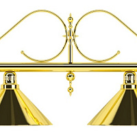 Бильярдный светильник на шесть плафонов «Classic» (витая золотистая штанга, золотистый плафон D35см) 75.007.06.0