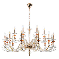 Большая люстра Crystal Lux CATARINA SP12+6 V2 GOLD/TRANSPARENT-COGNAC