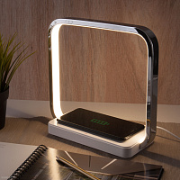 Светодиодная настольная лампа с беспроводной зарядкой QI Eurosvet Frame 80502/1 хром