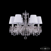 Хрустальная подвесная люстра с абажурами Bohemia IVELE Crystal 1410/6/160/Ni/V0300/SH2