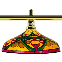 Бильярдный светильник на три плафона «Colorful» (золотистая штанга, цветной плафон D44см) 75.013.03.0