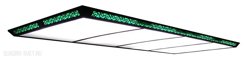 Бильярдный светильник плоский  люминесцентный  «Flat II» ( 300x120x7,5 см, 15 неон. тр., зеленая) 75.027.30.1