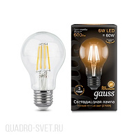 Лампа Gauss LED Filament A60 E27 6Вт 2700K 102802106