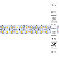 Светодиодная лента 24V 20W/m 3000К 5м Arte Lamp TAPE A2424015-01-3K