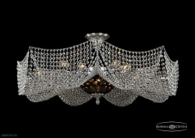 Хрустальная потолочная люстра Bohemia IVELE Crystal 77091/16+3/Ni Amber-Blue/1E