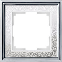 Рамка на 1 пост (хром/белый) Werkel WL77-Frame-01