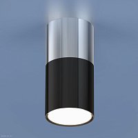 Накладной потолочный  светодиодный светильник Elektrostandard DLR028 6W 4200K хром/черный хром
