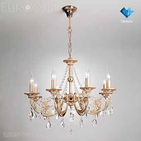 Хрустальная подвесная люстра Eurosvet Cappella 10079/8 золото/прозрачный хрусталь Strotskis