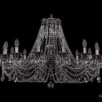 Литая подвесная люстра с хрусталем Bohemia IVELE Crystal 1702/14/335/C/NB