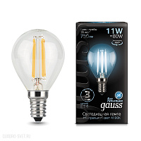 Лампа светодиодная филаментная Gauss E14 11W 4100К 105801211