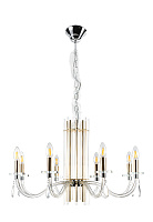 Подвесная люстра Crystal Lux AURELIO SP8 GOLD+CHROME/TRANSPARENT