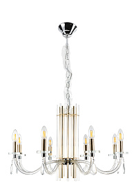 Подвесная люстра Crystal Lux AURELIO SP8 GOLD+CHROME/TRANSPARENT