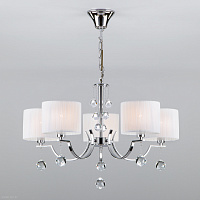 Люстра с белыми абажурами Eurosvet Napoli 60095/5 хром