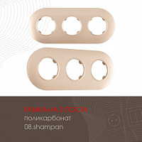 Рамка из поликарбоната на 3 поста 502.08-3.shampan Arte Milano