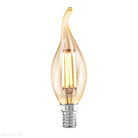 Лампа светодиодная филаментная CF37, 4W (E14), 2200K, 220lm, янтарь EGLO LM_LED_E14 11559
