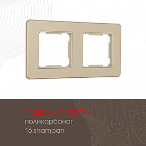 Рамка из поликарбоната на 2 поста 502.16-2.shampan Arte Milano