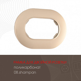Рамка из поликарбоната для двойной розетки 502.08-double.shampan Arte Milano
