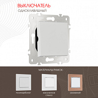 Выключатель одноклавишный, 10AX 250V 203.30-1.white Arte Milano