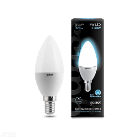 Лампа GAUSS светодиодная cвеча Е14 4W 4100К