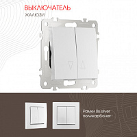 Выключатель жалюзи, 10A 250V 206.38-2.silver Arte Milano