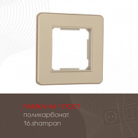 Рамка из поликарбоната на 1 пост 502.16-1.shampan Arte Milano