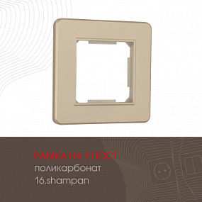 Рамка из поликарбоната на 1 пост 502.16-1.shampan Arte Milano