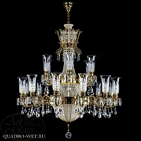 Люстра большая ARTGLASS Chandelier CROWN Brass Antique