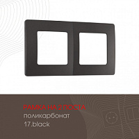 Рамка из поликарбоната на 2 поста 517.17-2.black Arte Milano