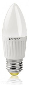 Лампа светодиодная VOLTEGA свеча 6.5W Е14 2800К VG1-C2E27warm6W-C
