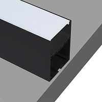 Накладной/подвесной алюминиевый профиль, 2 метра, Чёрный матовый Donolux DL18516Black