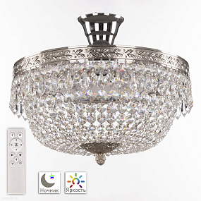 Хрустальная потолочная люстра Bohemia IVELE Crystal 19011/35IV/LED-DIM Ni