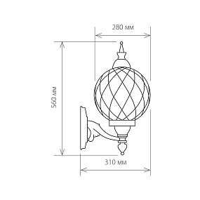 Уличный настенный светильник Elektrostandard Sirius U черное золото