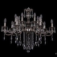 Литая подвесная люстра с хрусталем Bohemia IVELE Crystal 1703/14/320/B/NB