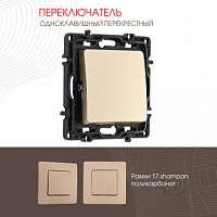 Переключатель одноклавишный перекрёстный, 10AX 250V 217.34-1.shampan Arte Milano