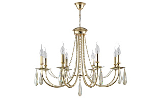 Подвесная люстра Crystal Lux VICTORIA SP8 GOLD/AMBER