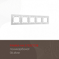 Рамка из поликарбоната на 5 постов 503.06-5.silver Arte Milano