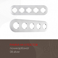 Рамка из поликарбоната на 5 постов 502.08-5.silver Arte Milano