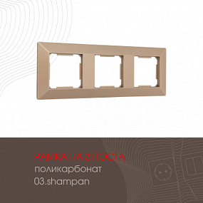 Рамка из поликарбоната на 3 поста 503.03-3.shampan Arte Milano