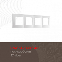 Рамка из поликарбоната на 4 поста 517.17-4.silver Arte Milano